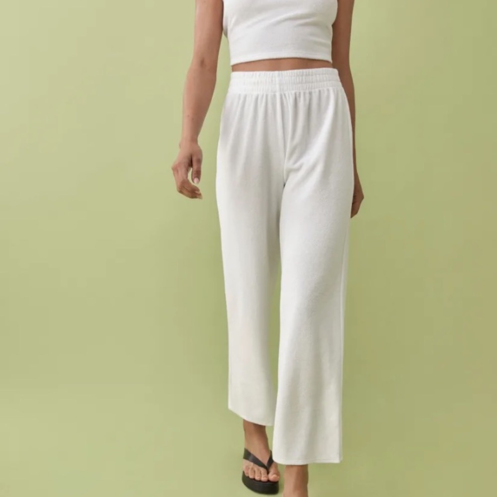 Reformation White Talia High Waist Pant